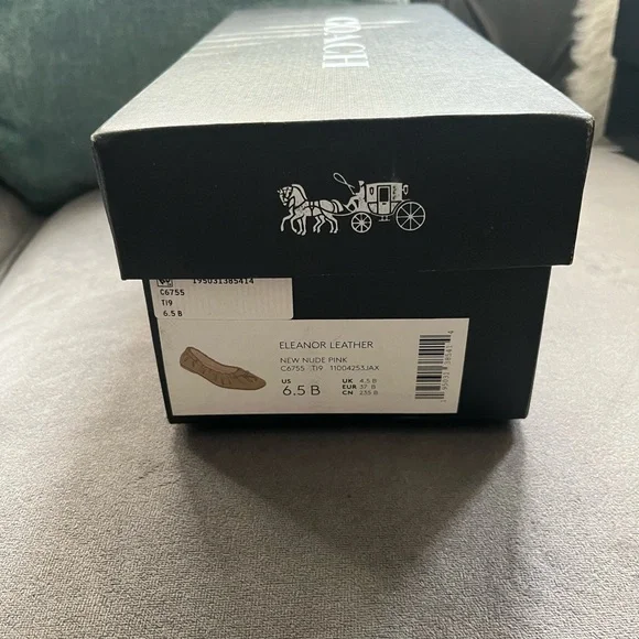 Coach Tan Flats with Ruched Leather and Bow Detail - Picture 5 of 8